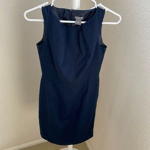 Navy Blue Petite MIDI Business Casual Dress